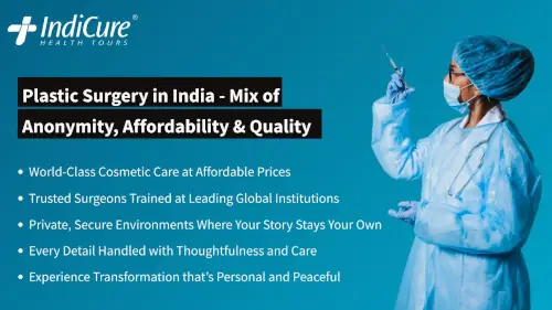 Indian surgeon in professional attire holding a syringe, representing the high standard of quality, affordability, and anonymity provided by private cosmetic surgery abroad.